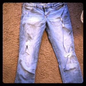 Distressed Hollister skinny jeans stretch